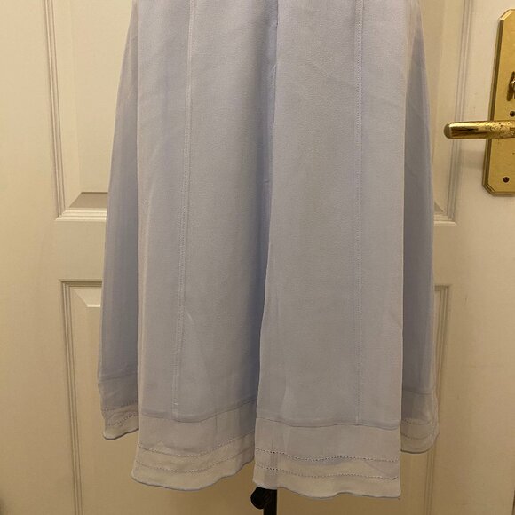 Vintage NWT Banana Republic Blue A-Line Sleeveless 100% Silk Midi Dress Size 4 - Picture 9 of 10